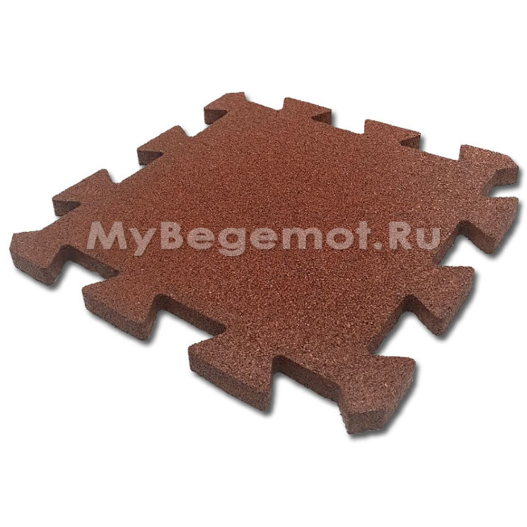 Резиновая плитка на пазлах M-KORT PUZZLE, 500x500х40 мм, терракот
